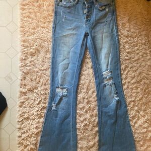 Blue Distressed Women's Jeans